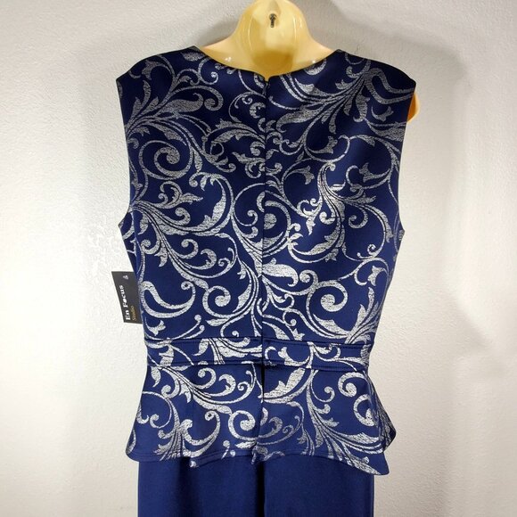 En Focus Studio Navy Blue Sleeveless Peplum Pencil Dress  Size 14 NWT - Picture 11 of 11